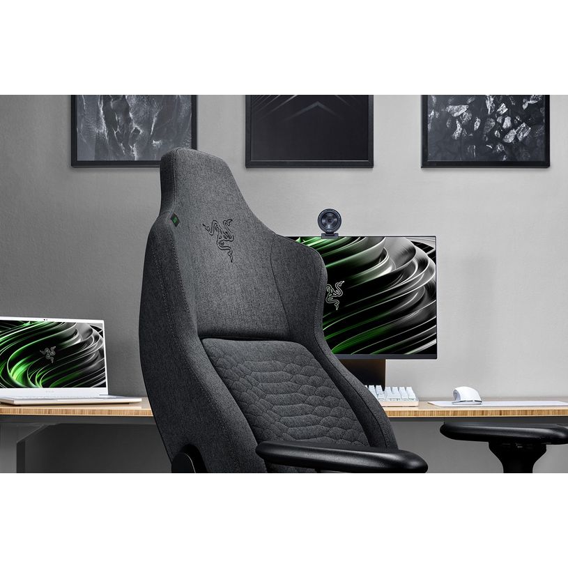 8886419354215-Fauteuil gamer ISKUR - accoudoirs réglables - gris foncé-P_405121619_6-5