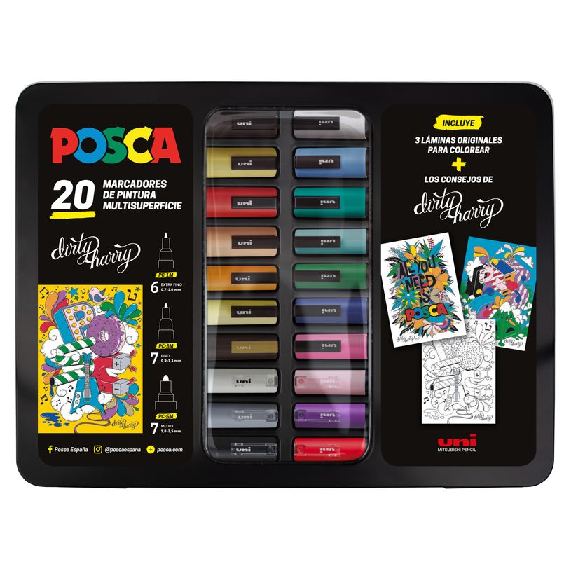 8435009953453-Posca - Pack de 20 marqueurs - pointes et couleurs assorties - dirty Harry-P_405122208_1-0