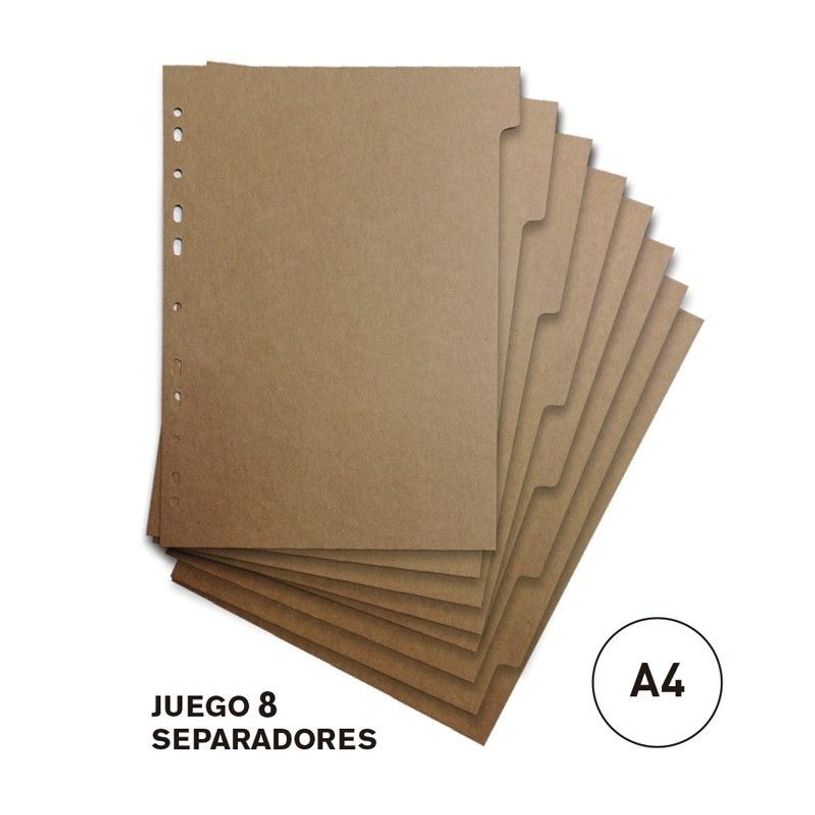 8412885202240-Senfort - Intercalaire - 8 positions - pour A4 (210 x 297 mm) - à onglets - kraft-P_405122444_1-0