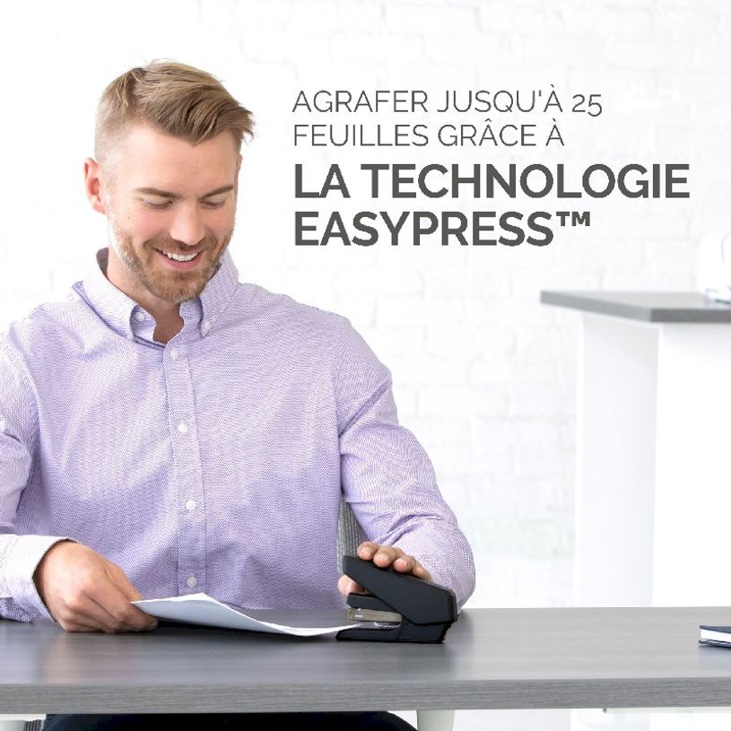0043859776603-Fellowes - Agrafeuse LX840 EasyPress noire avec Microban® - capacité de 25 feuilles - de-P_405124144_4-3