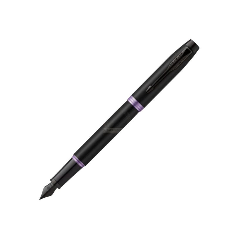 0404051330978-Parker Vibrant - Stylo plume noir - pointe fine - bague violet améthyste-P_405133097_1-0