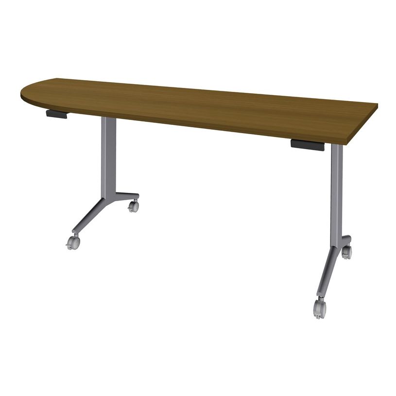 3253310414600-Table de réunion abattantes angle à gauche - L200 x P80 cm - pied alu - plateau imitatio-P_405133456_1-0