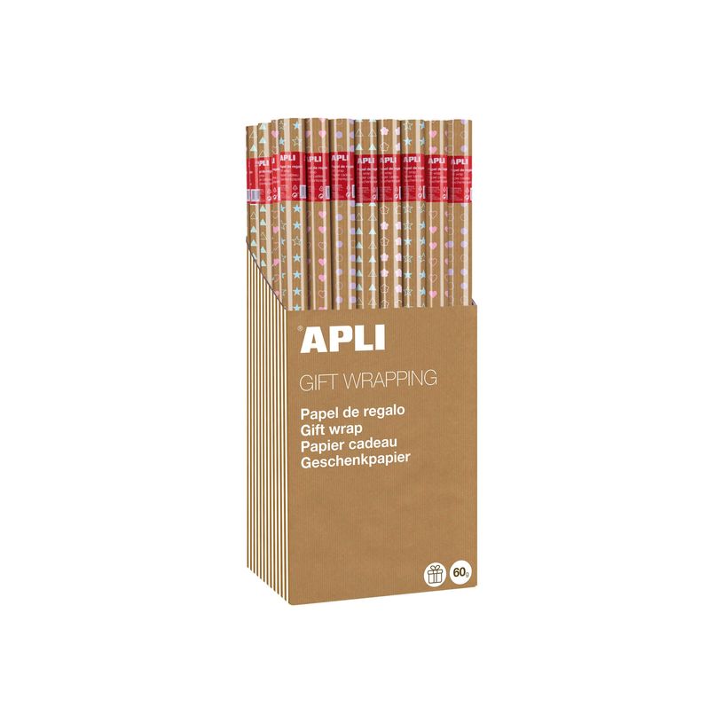 8410782193241-Apli Kids - Papier cadeau kraft - 0,7 x 2 m - disponible dans différents modèles-P_405133947_1-0
