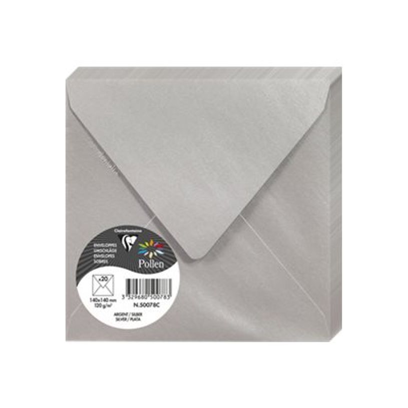 3329680500783-Pollen - 20 enveloppes - 140 x 140 mm - 120g/m² - argent -P_405139386_1-0