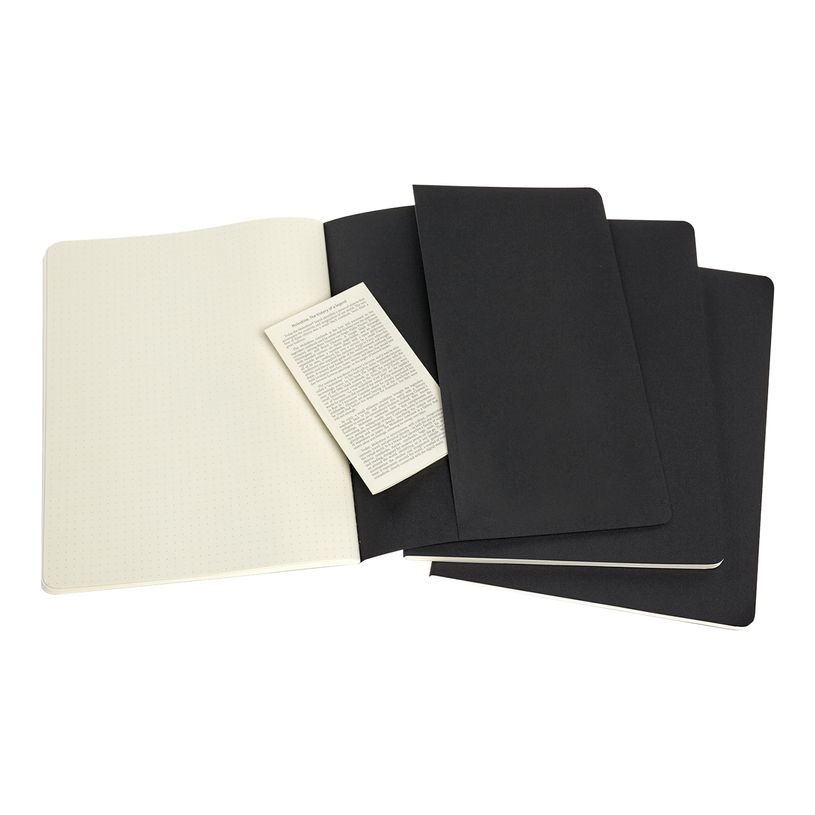 8058341719220-Moleskine Cahier journal - 3 cahier de notes - 19 x 25 cm - pointillé - noir-P_405145284_2-1