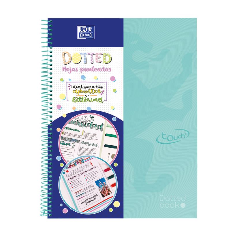 8412771038588-Oxford Touch' - Cahier de notes - reliure à spirale - A4+ - 80 feuilles / 160 pages - papier blanc - pointillé - 4 tr-P_405145803_1-0