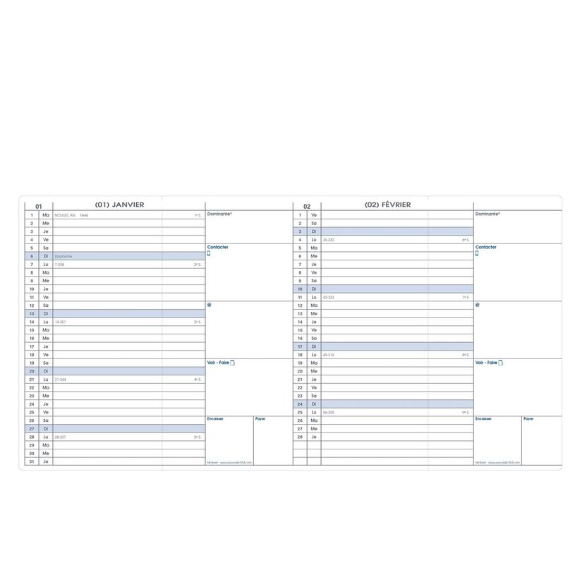 3371010480210-Agenda de poche Impala Minibest avec répertoire - 1 mois sur 1 page - 7,5 x 14 cm - bleu - Quo Vadis--1
