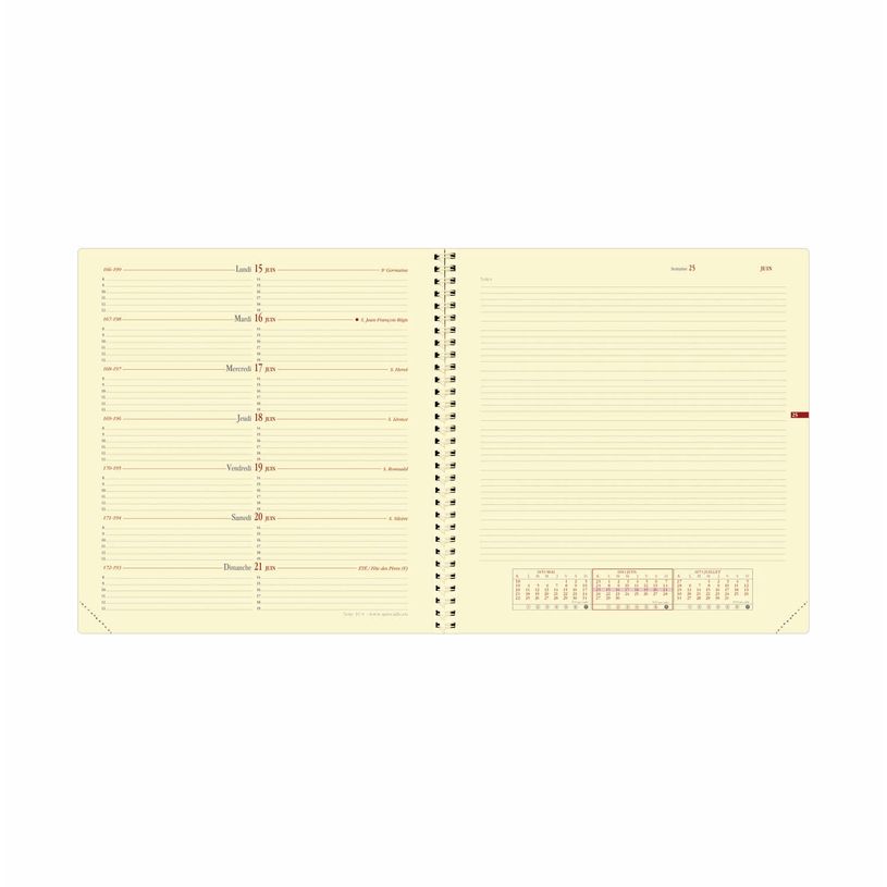 3371010161423-Agenda spiralé Impala Note 16 avec répertoire - 1 semaine sur 2 pages - 16 x 16 cm - noir - Quo Vadis--1