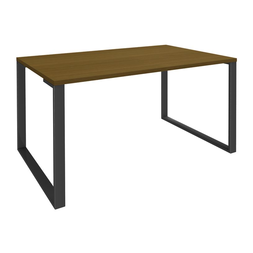 3253310413184-Bureau droit LOFTER - L160 cm - Plateau imitation noyer - pied Carbone-P_405152121_1-0