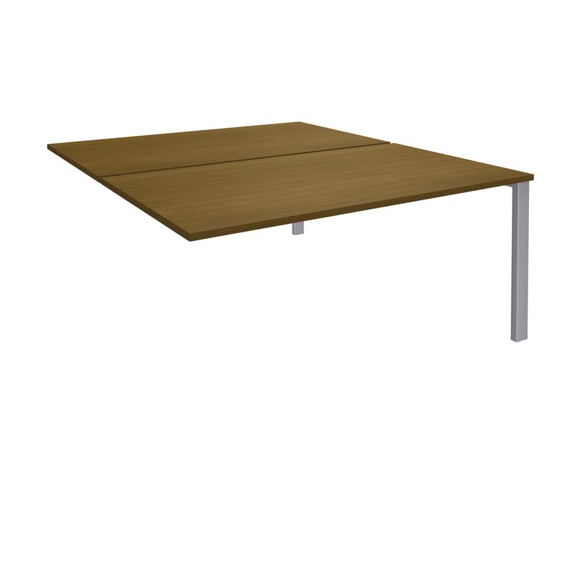 3253310520530-Bureau Bench IRIS - L140 cm - Plan suivant - Pieds aluminium - plateau imitation noyer-P_405152193_1-0