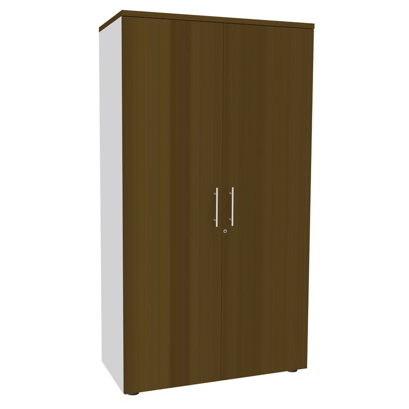 3253310334823-Armoire haute IRIS - H180 x L80 x P47 - 2 portes - Corps Blanc perle - Dessus et portes im-P_405152222_1-0