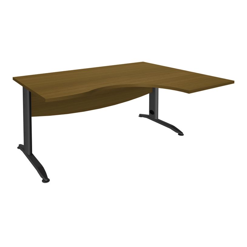 3253310449213-Bureau compact à droite IDRA - L160 cm - Pied anthracite - plateau imitation noyer  (Pieds de renfort obligat-P_405152429_1-0