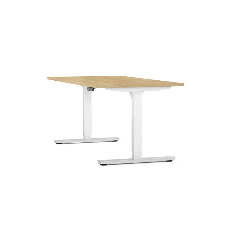 3617350004236-Bureau électrique AXEL -  bureau assis/debout  - L180 cm - plateau imitation chêne clair-P_405153367_1-0