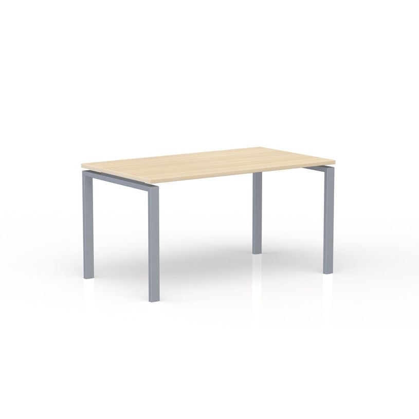 3617350005653-Bureau CONECT - L160 x P80 cm - plateau imitation chêne clair - pieds gris-P_405153641_1-0