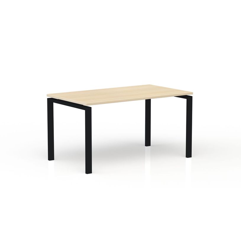 3617350005646-Bureau CONECT - L160 x P80 cm - plateau imitation chêne clair - pieds noirs-P_405153642_1-0