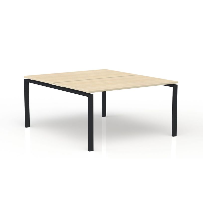 3617350005288-Bureau Bench CONECT - L180 x P165 cm - plateau imitation chêne clair - pieds noirs-P_405153714_1-0