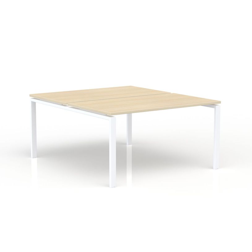 3617350005271-Bureau Bench CONECT - L180 x P165 cm - plateau imitation chêne clair - pieds blancs-P_405153715_1-0