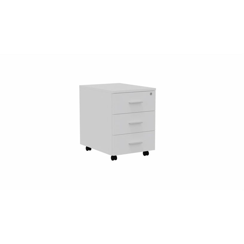 3617350001754-Caisson mobile MÉLINA - 3 tiroirs - L42 x P55,5 x H58,7 cm - blanc - poignées grises-P_405153814_1-0