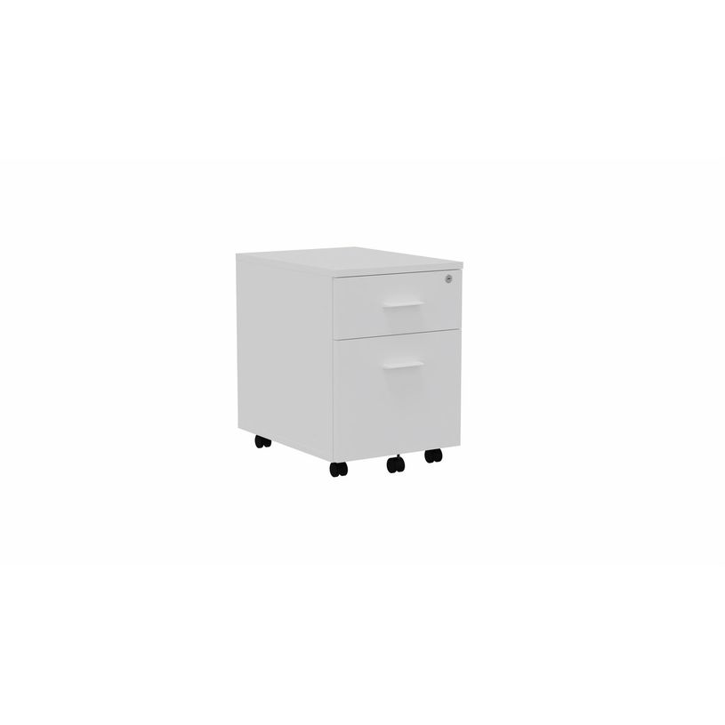 3617350001617-Caisson mobile MÉLINA - 2 tiroirs - L42 x P55,5 x H58,7 cm - blanc - poignées blanches-P_405153828_1-0