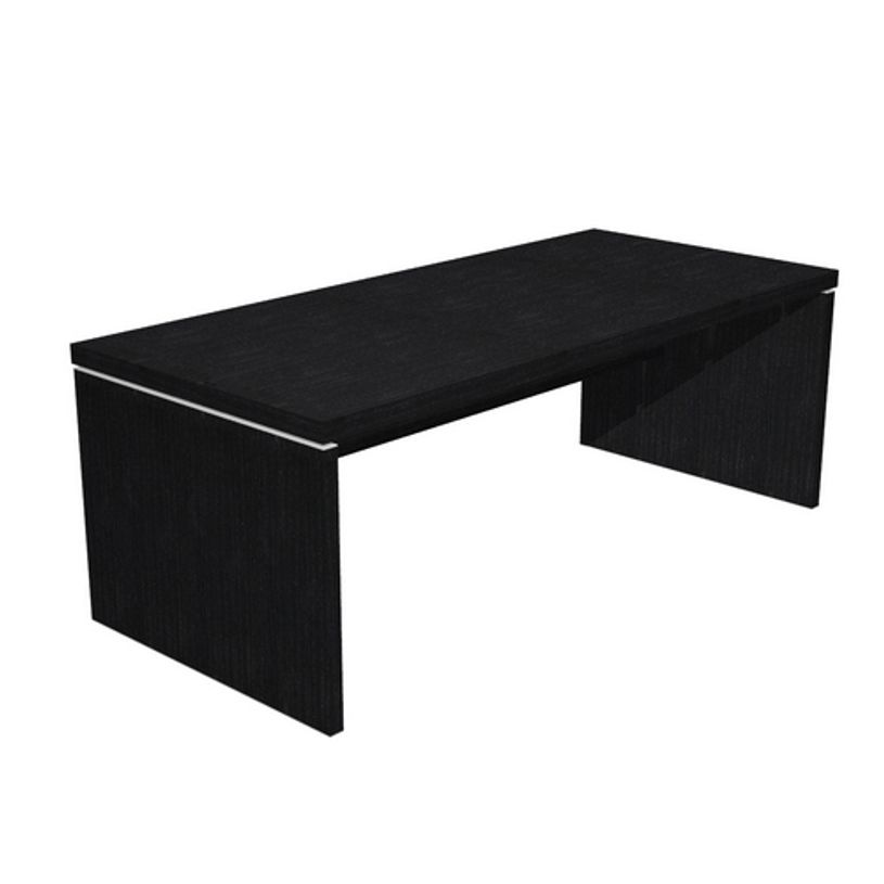 7331920002755-Bureau Manager FLORA - L210 x P90 cm - pieds panneaux - plateau imitation frêne noir-P_405154388_1-0