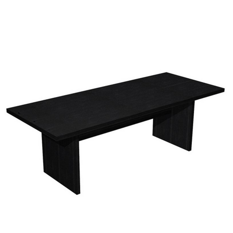 7331920002816-Table de réunion FLORA - L220 x P100 cm - pieds panneaux - plateau imitation frêne noir-P_405154394_1-0