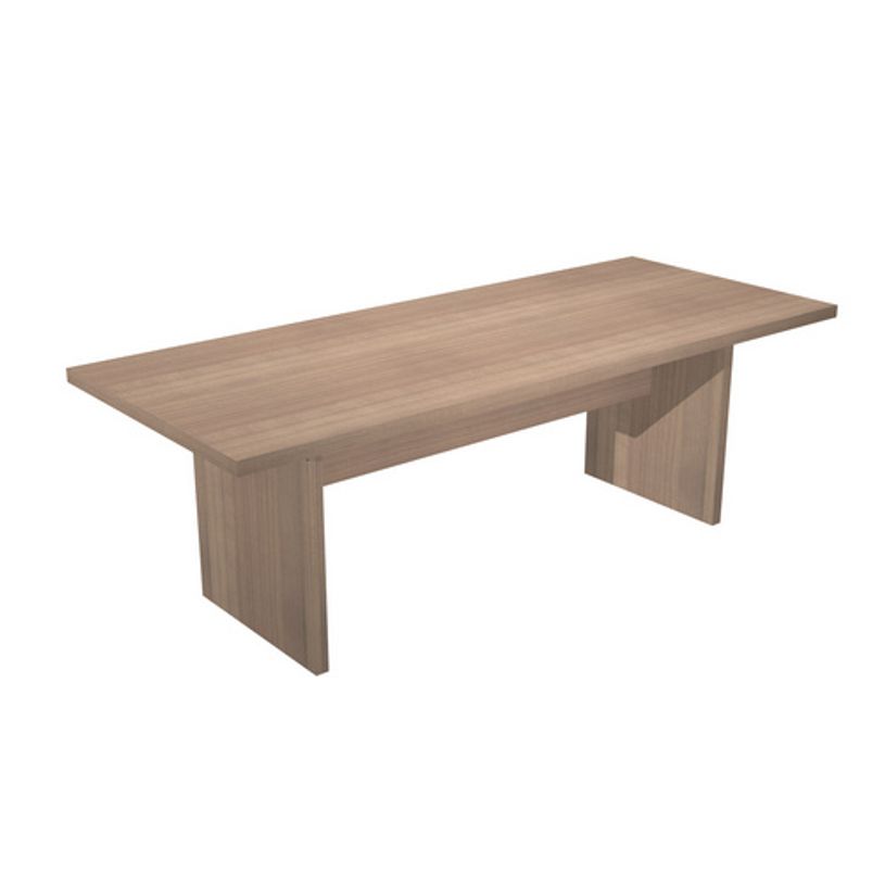 7331920002823-Table de réunion FLORA - L220 x P100 cm - pieds panneaux - plateau imitation merisier ara-P_405154395_2-0
