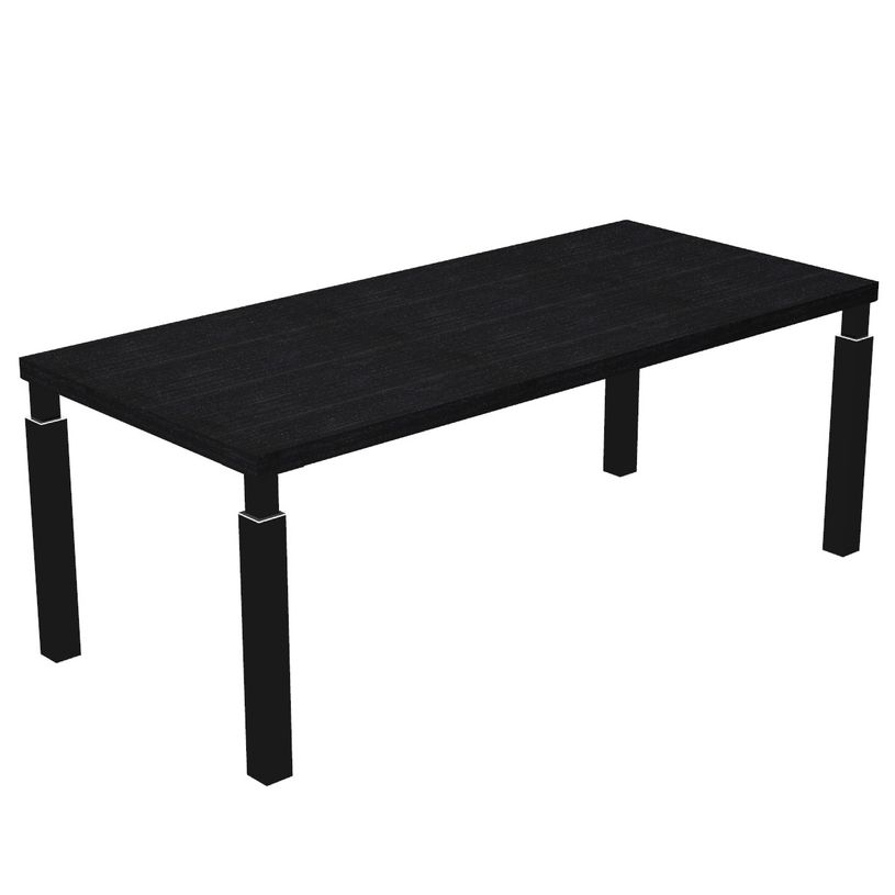 7331920002854-Bureau Manager FLORA - L210 x P90 cm - pieds en métal noir - plateau imitation frêne noi-P_405154398_1-0