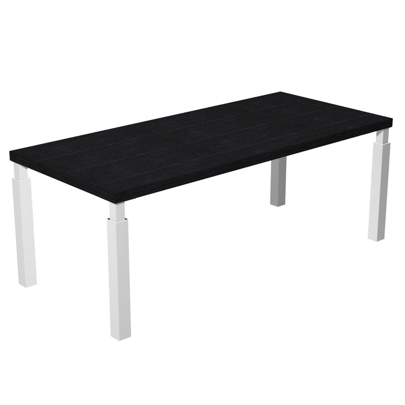 7331920004087-Bureau Manager FLORA - L210 x P90 cm - pieds en métal blanc - plateau imitation frêne no-P_405154408_1-0