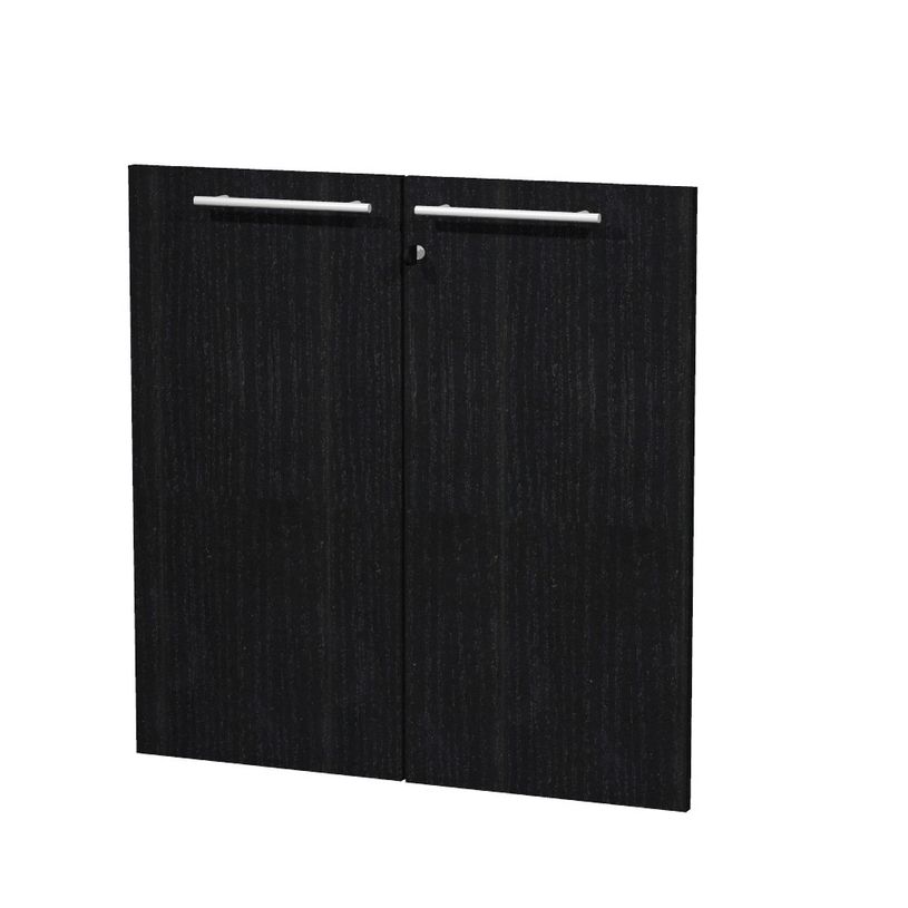 7331920003790-Jeu de 2 portes pleines - pour bibliothèque 2 étagères FLORA - L80 x H77 cm - imitation-P_405154446_1-0