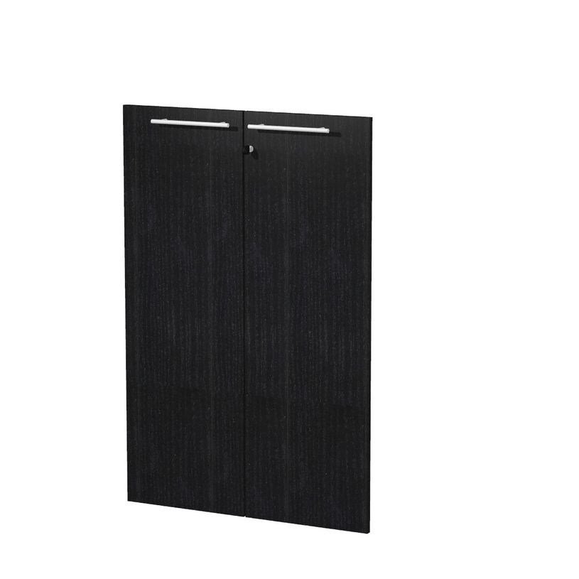7331920003837-Jeu de 2 portes pleines - pour bibliothèque 3 étagères FLORA - L80 x H115,4 cm - imitat-P_405154450_1-0