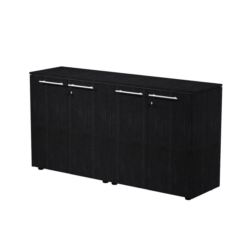 7331920003219-Armoire basse double Flora - L162,8xP43xH81,4 cm - portes mélaminés - 2 étagères - fr
