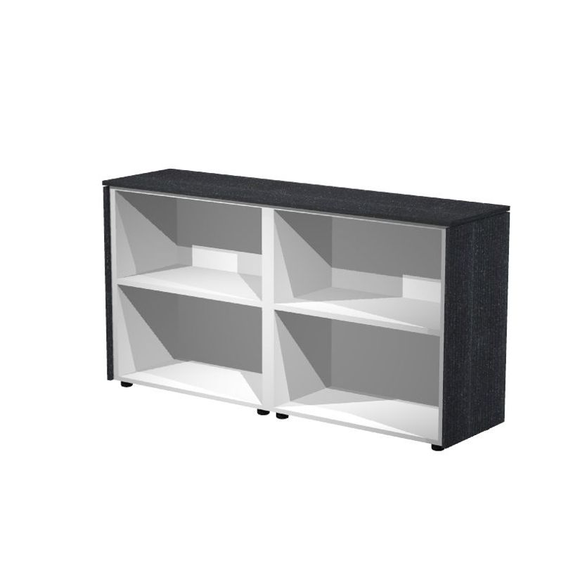 7331920003219-Armoire basse double Flora - L162,8xP43xH81,4 cm - portes mélaminés - 2 étagères - fr