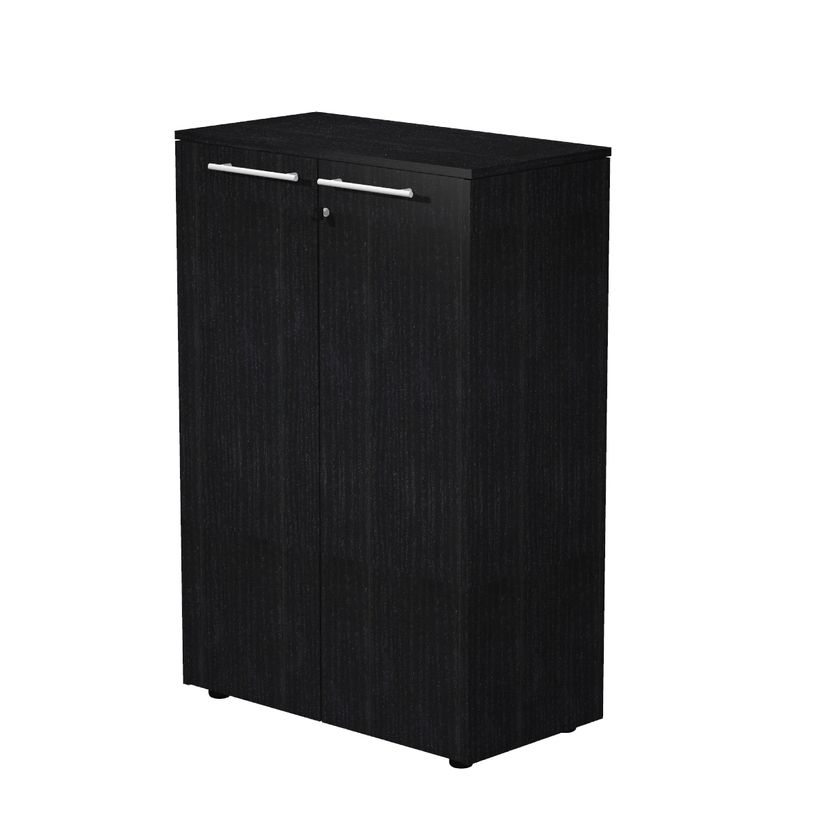 7331920003356-Armoire mi-haute Flora - L82,8xP43xH119,8 cm - portes mélaminés - 2 étagères - frêne -P_405154474_1-0