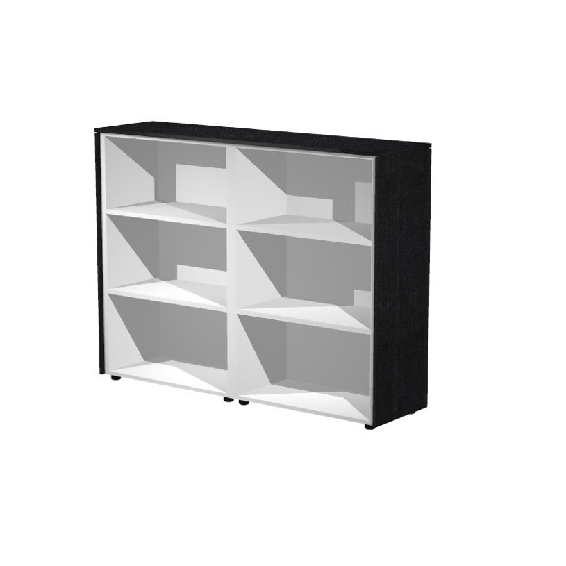 7331920003370-Armoire mi-haute double Flora - L162,8xP43xH119,8 cm - portes mélaminés - 4 étagères --P_405154476_2-1