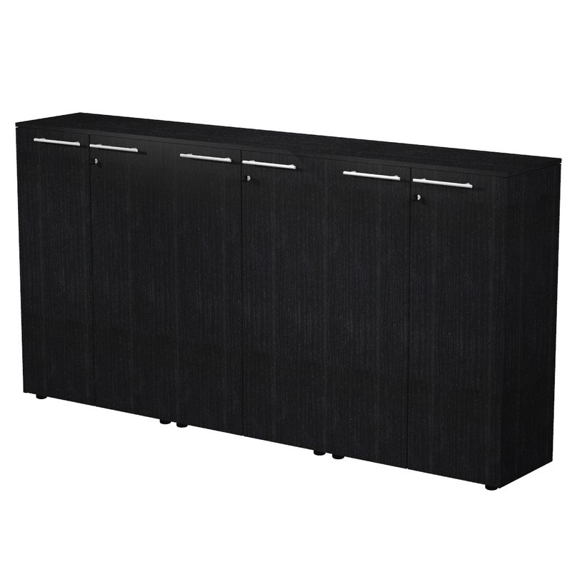 7331920003394-Armoire mi-haute triple Flora - L242,8xP43xH119,8 cm - portes mélaminés - 6 étagères --P_405154478_1-0
