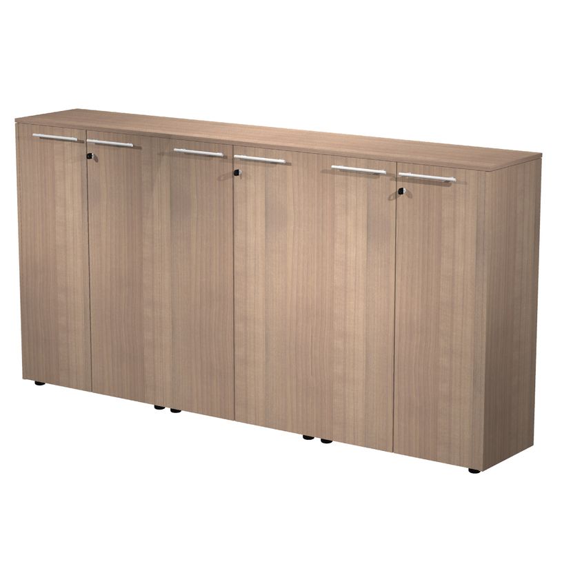 7331920003400-Armoire mi-haute triple Flora - L242,8xP43xH119,8 cm - portes mélaminés - 6 étagères --P_405154479_1-0