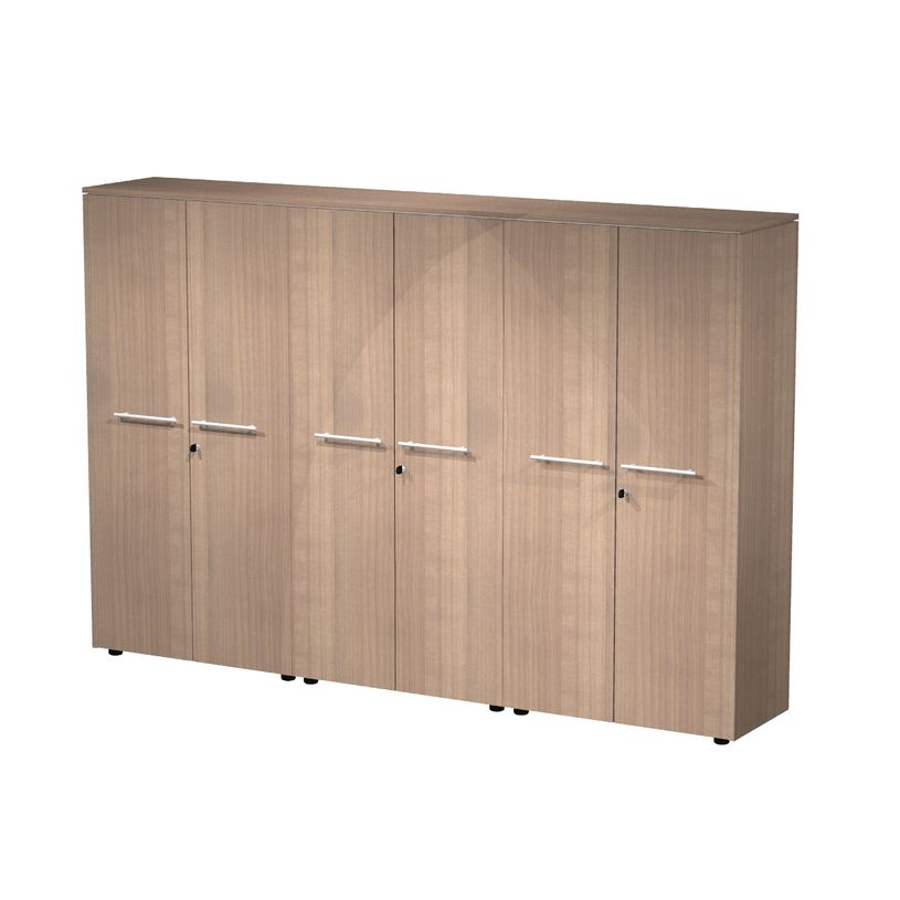 7331920003547-Bibliothèque haute triple Flora - L242,8xP43xH158,2 cm - 6 portes mélaminés - 9 étagè-P_405154493_1-0