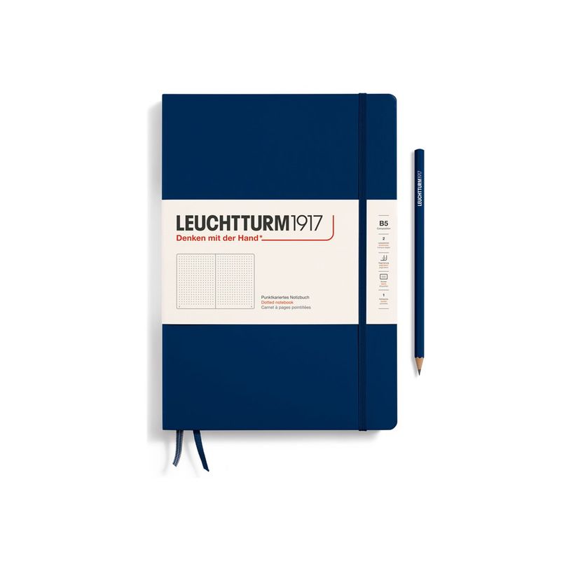 4004117616112-Leuchtturm1917 - Carnet de notes rigide - composition B5 - pointillés - bleu marine-P_405155481_1-0