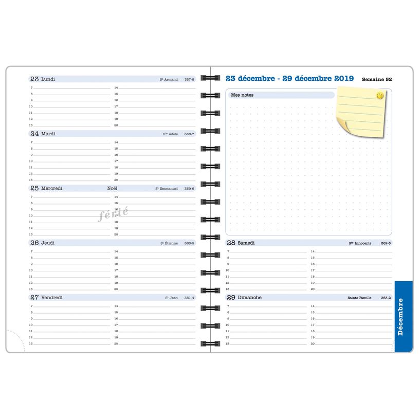 3660942084802-Agenda de bureau spiralé Color Design - 1 semaine sur 2 pages - 15 x 21 cm - feuilles - E-P_405161281_2-1