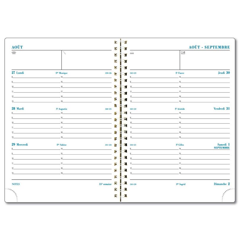 3660942084345-Agenda de bureau spiralé 16 mois Capucine - 1 semaine sur 2 pages - 14 x 18 cm - bleu - E-P_405161333_2-1