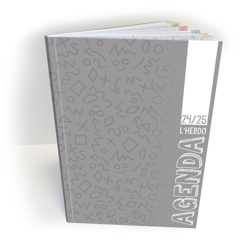 3592930023763-Agenda L'Hebdo - 1 semaine sur 2 pages - 17 x 24 cm - gris - Bouchut-P_405162574_1-0