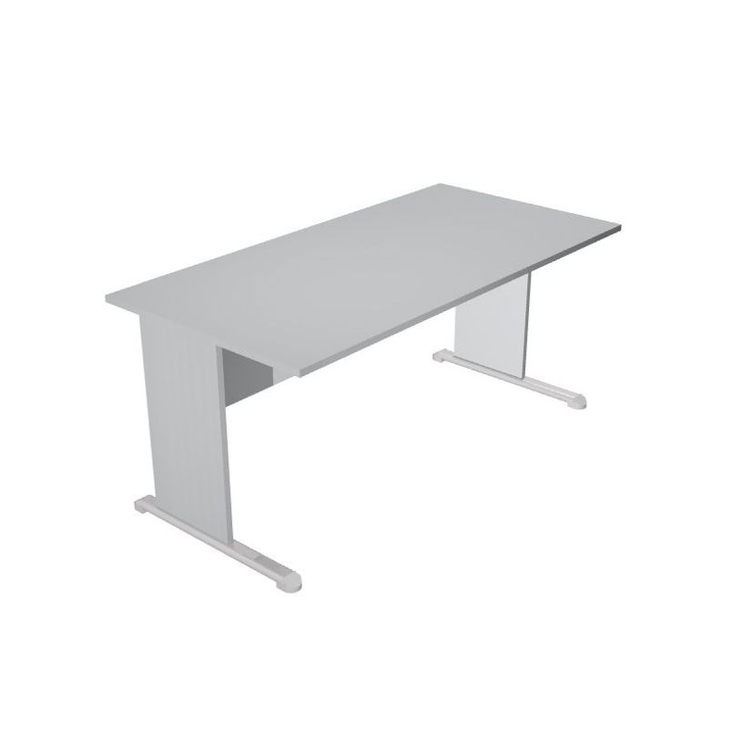 7331920000409-Bureau droit Trend - L120 - Pieds bois - plateau gris-P_405165580_1-0