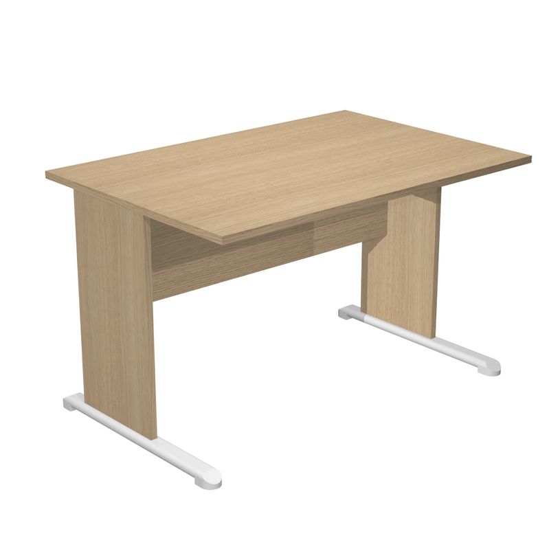 7331920000416-Bureau droit Trend - L120 - Pieds bois - plateau imitation chêne-P_405165581_1-0