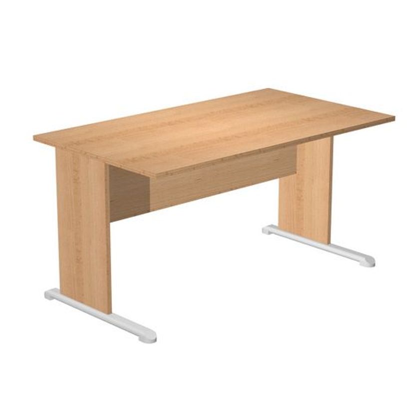 7331920000454-Bureau droit Trend - L140 - Pieds bois - plateau imitation hêtre-P_405165585_1-0