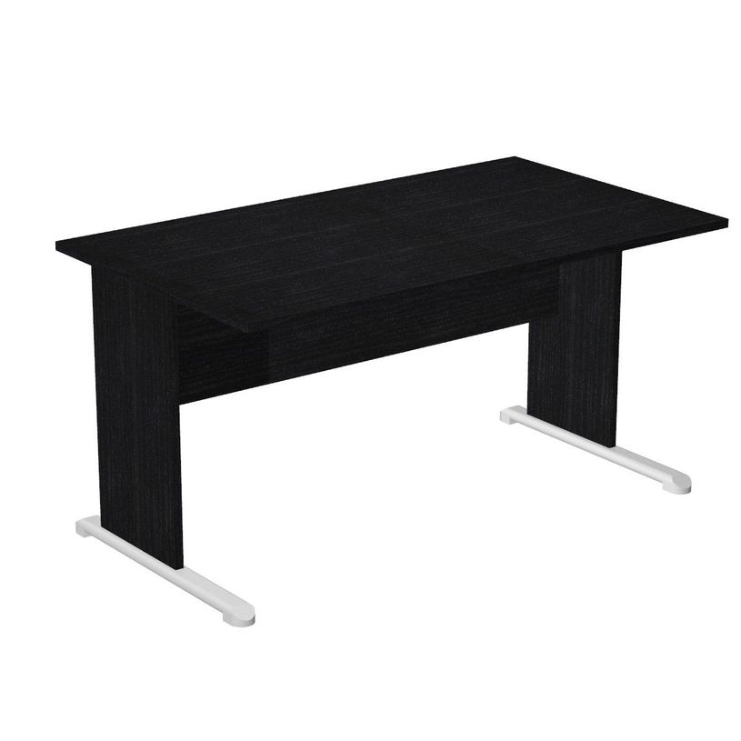 7331920000461-Bureau droit Trend - L140 - Pieds bois - plateau imitation frêne noir-P_405165586_1-0
