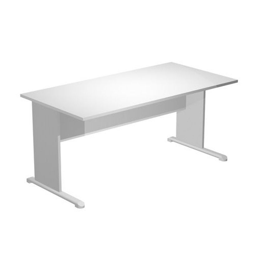 7331920000508-Bureau droit Trend - L160 - Pieds bois - plateau blanc-P_405165590_1-0