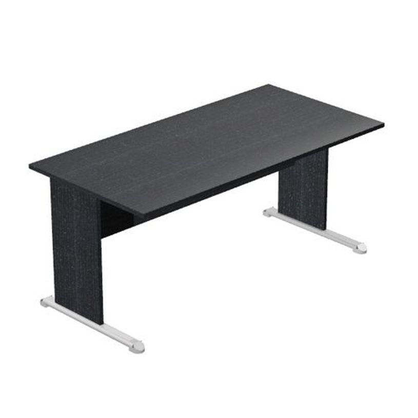 7331920000539-Bureau droit Trend - L160 - Pieds bois - plateau imitation frêne noir-P_405165593_1-0
