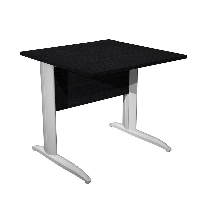 7331920000607-Bureau droit Trend - L80 - Pieds métals - plateau imitation frêne noir - pied alu-P_405165600_1-0