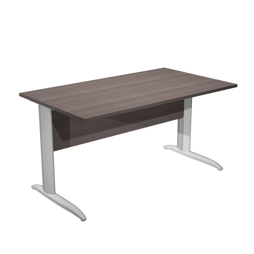 7331920000775-Bureau droit Trend - L140 - Pieds métals - plateau imitation frêne Toscane - pied alu-P_405165617_1-0