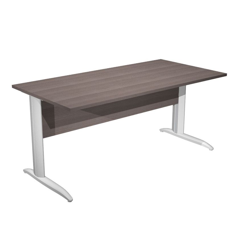 7331920000843-Bureau droit Trend - L160 - Pieds métals - plateau imitation frêne Toscane - pied alu-P_405165624_1-0